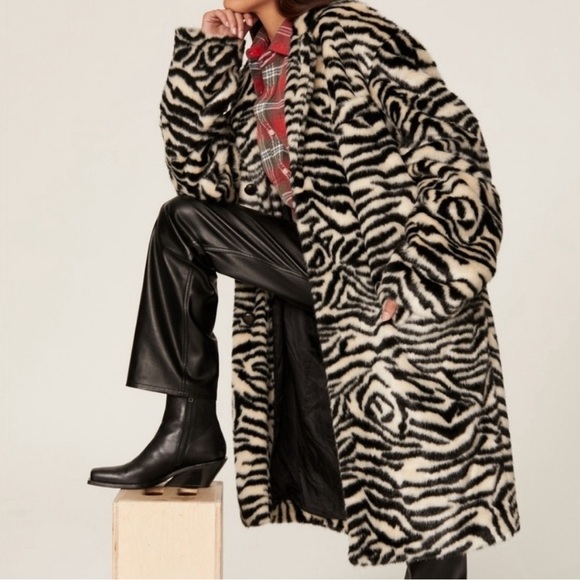 R13 Jackets & Blazers - R13 Black and White Zebra Teddy Jacket